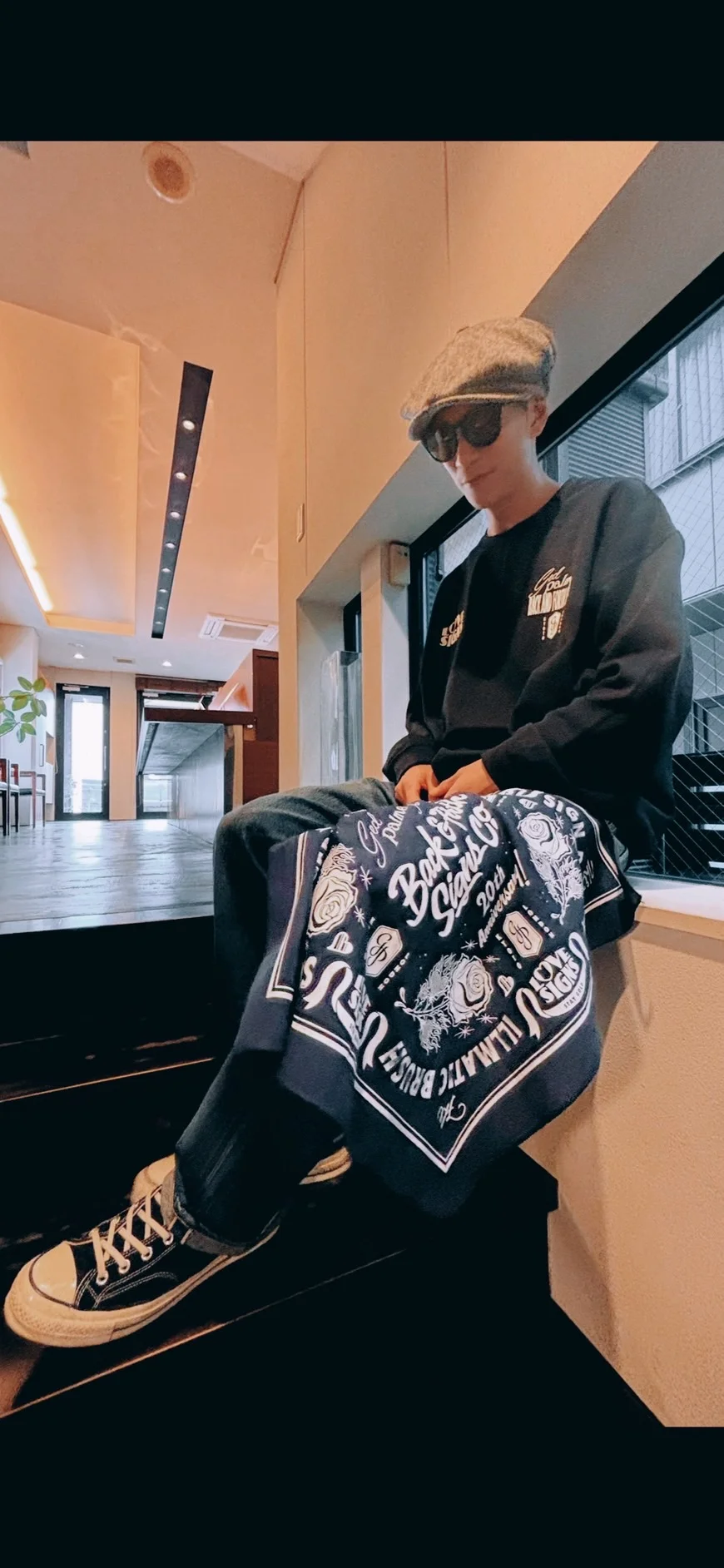 BACK AND FORTH SIGNS.CO. 20周年 Ged Palmer コラボ グラフィックTシャツ サインペインティング　ネイビー