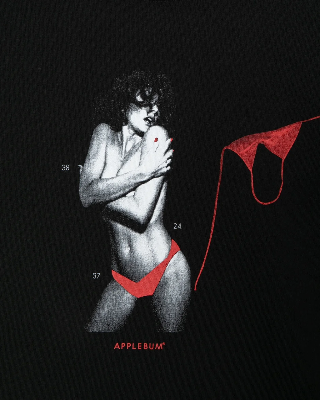 Bonita Applebum モチーフのモノトーンフォト グラフィックTシャツ　ブラック