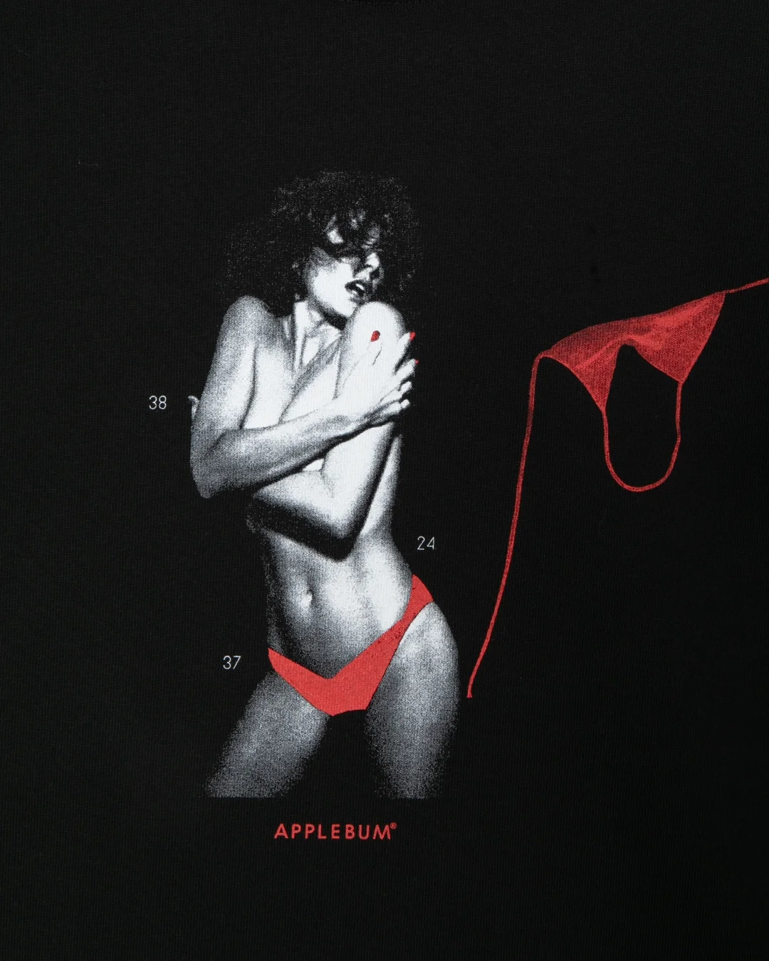 Bonita Applebum モチーフのモノトーンフォト グラフィックTシャツ　ブラック
