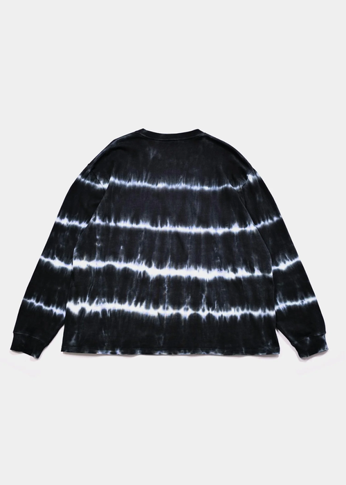 ハンドダイ加工を施したボーダー柄ロングスリーブTシャツ