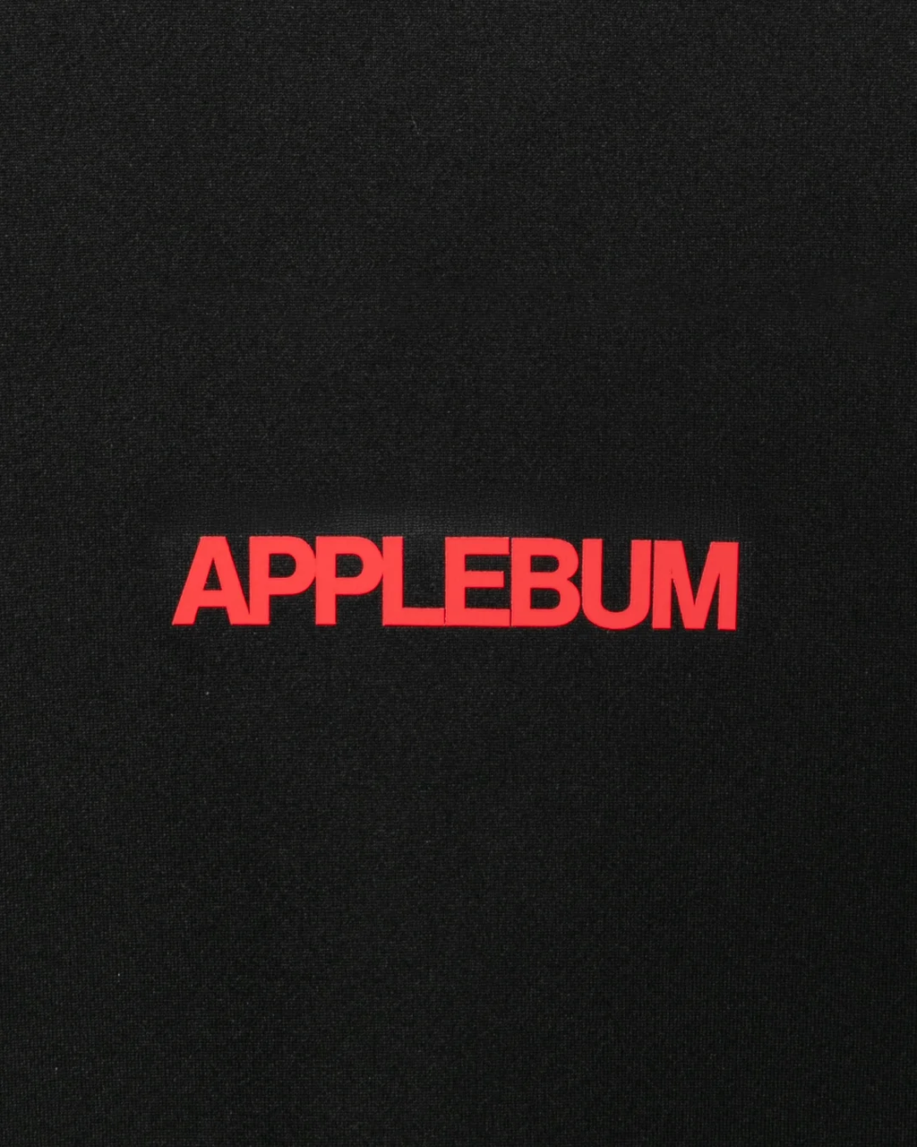 APPLEBUM ドライTシャツ 吸水速乾 UVカット スポーツTシャツ　ブラック 正面　グラフィック　拡大