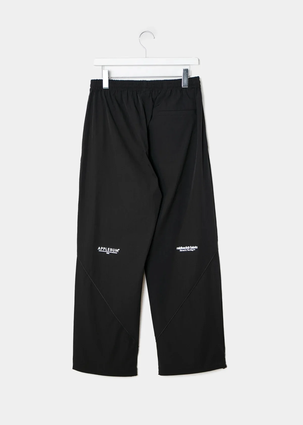 APPLEBUM raidback fabric ナイロンパンツ メンズ ワイドシルエット ミリタリー リフレクター セットアップ　ブラック　トレーニングパンツ　背面