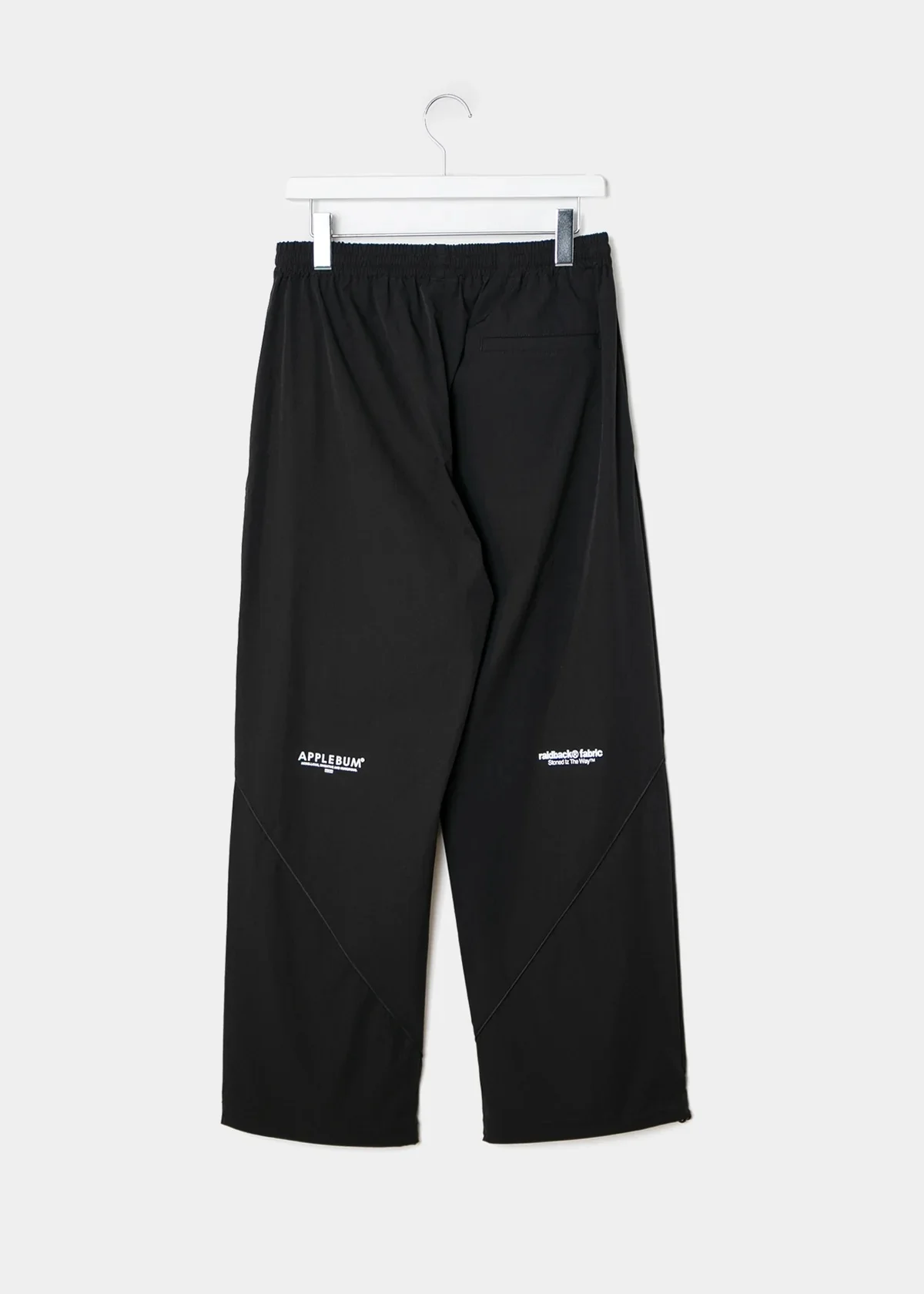 APPLEBUM raidback fabric ナイロンパンツ メンズ ワイドシルエット ミリタリー リフレクター セットアップ　ブラック　トレーニングパンツ　背面