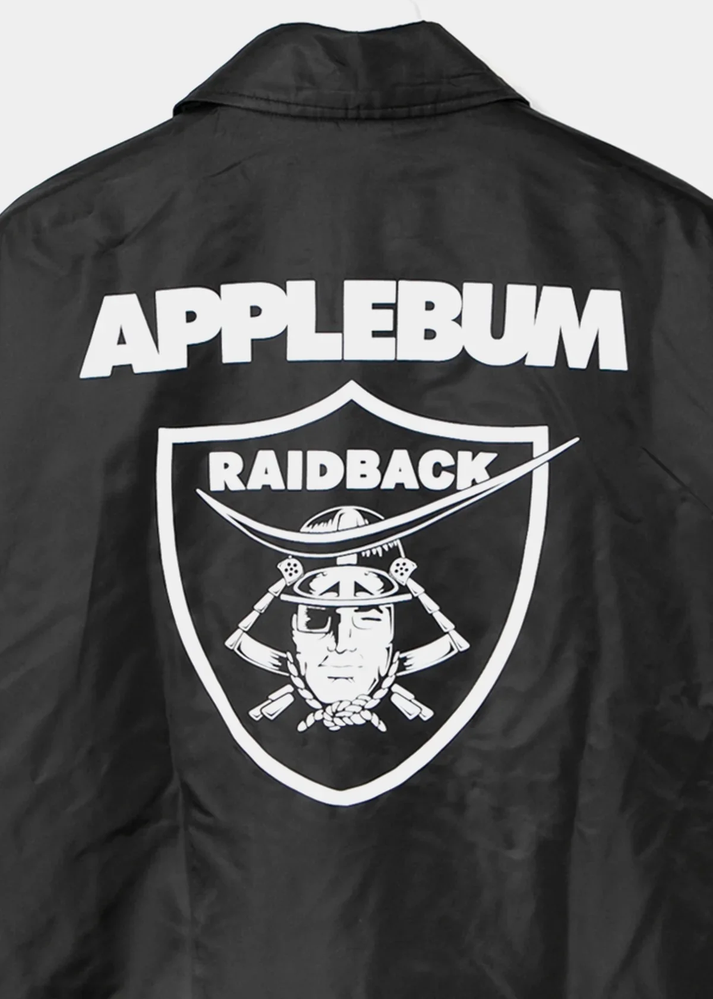 APPLEBUM raidback fabric コーチジャケット ナイロンジャケット メンズ ストリート バックプリント 　ブラック　バック