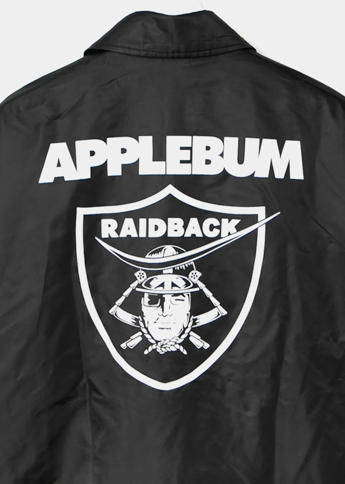 APPLEBUM raidback fabric コーチジャケット ナイロンジャケット メンズ ストリート バックプリント 　ブラック　バック