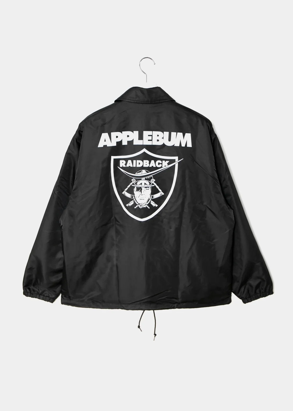 APPLEBUM raidback fabric コーチジャケット ナイロンジャケット メンズ ストリート バックプリント 　ブラック　バック