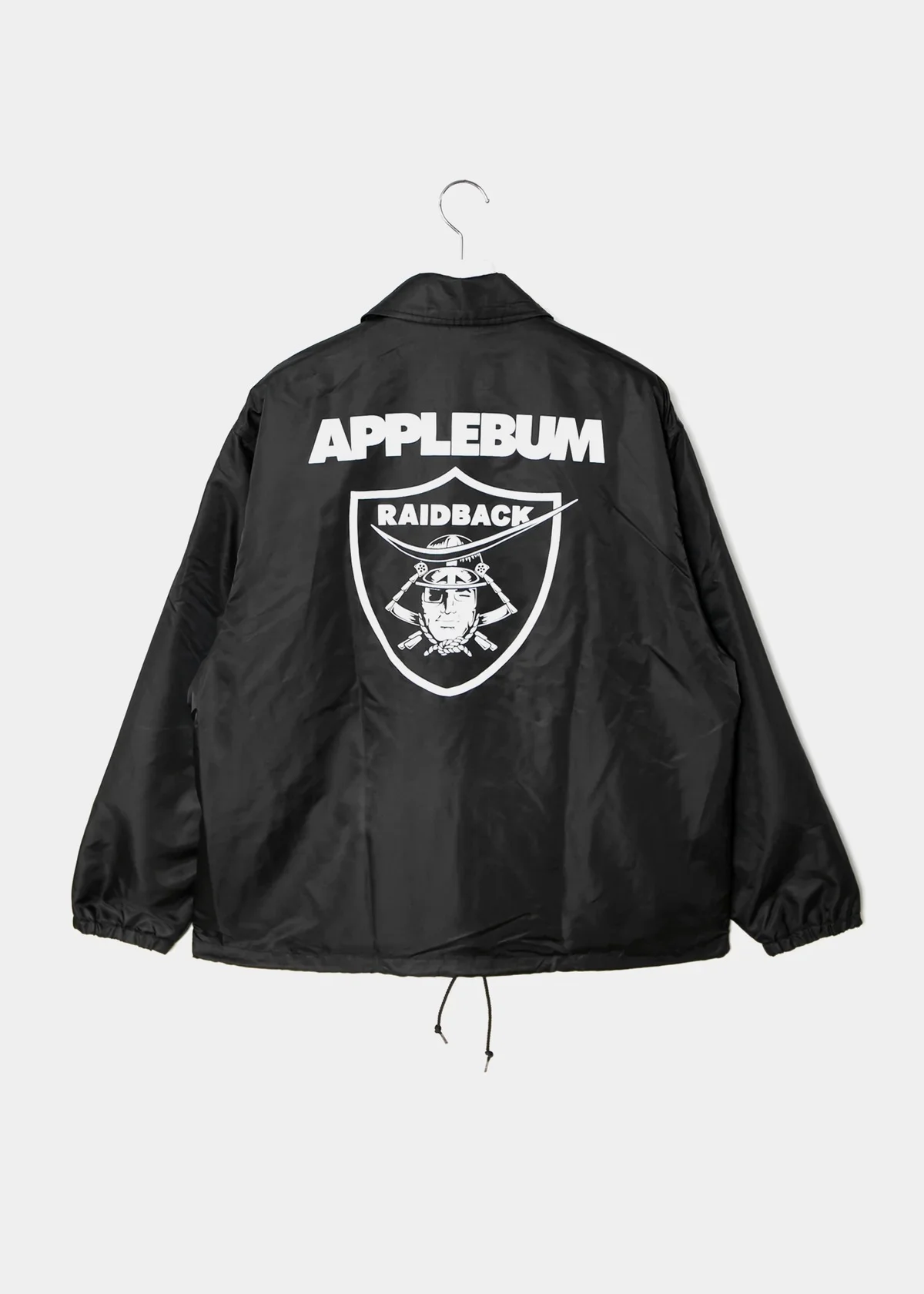 APPLEBUM raidback fabric コーチジャケット ナイロンジャケット メンズ ストリート バックプリント 　ブラック　バック