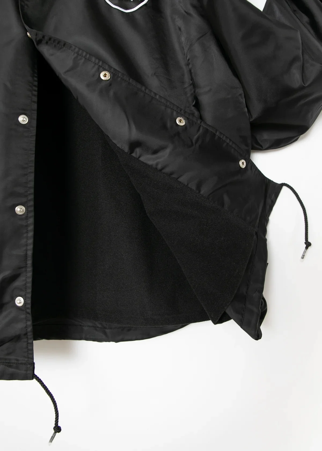 APPLEBUM raidback fabric コーチジャケット ナイロンジャケット メンズ ストリート バックプリント 　ブラック　丈