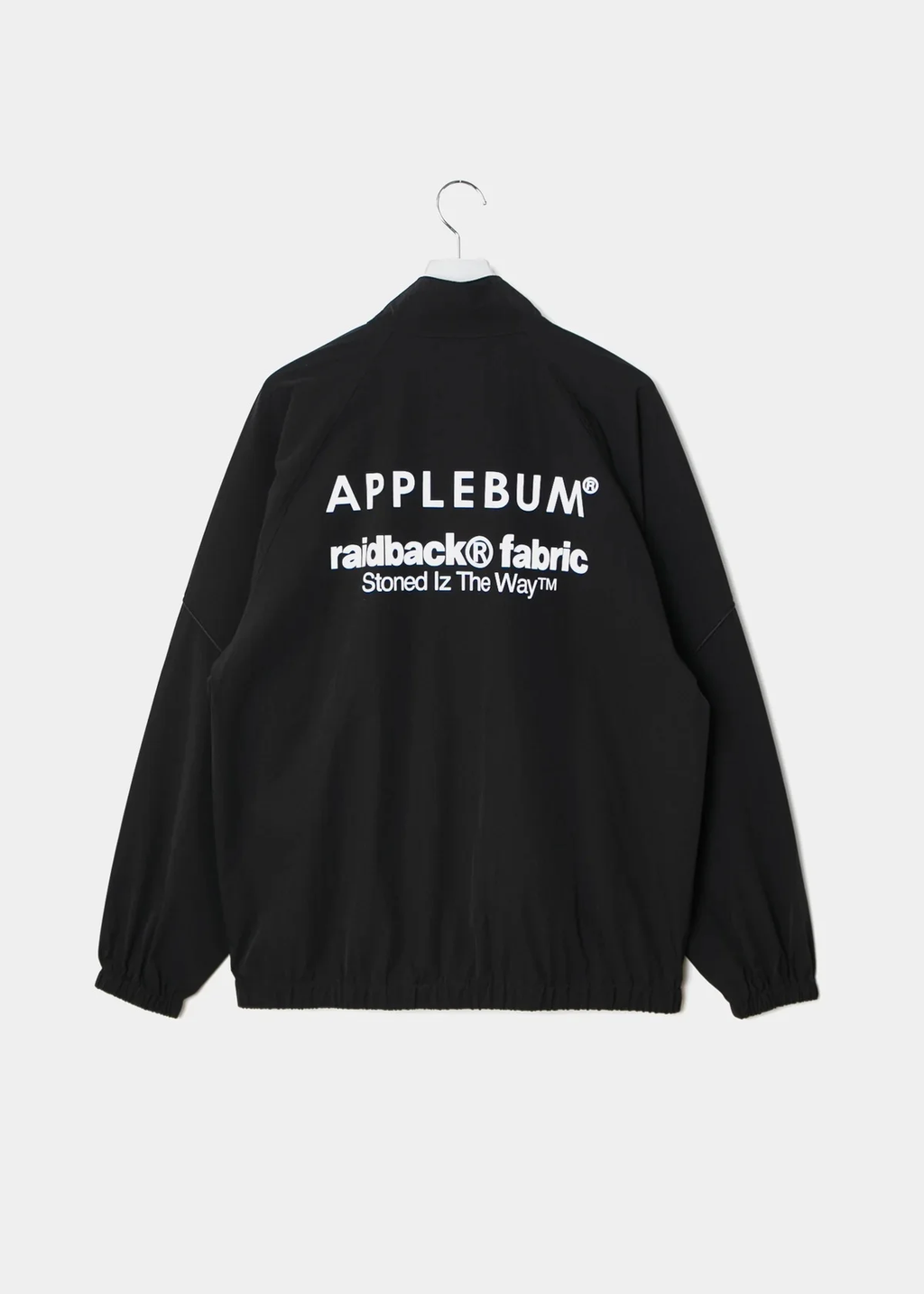 APPLEBUM raidback fabric ナイロンジャケット メンズ リフレクターロゴ セットアップ対応 ストリート　ブラック　バック