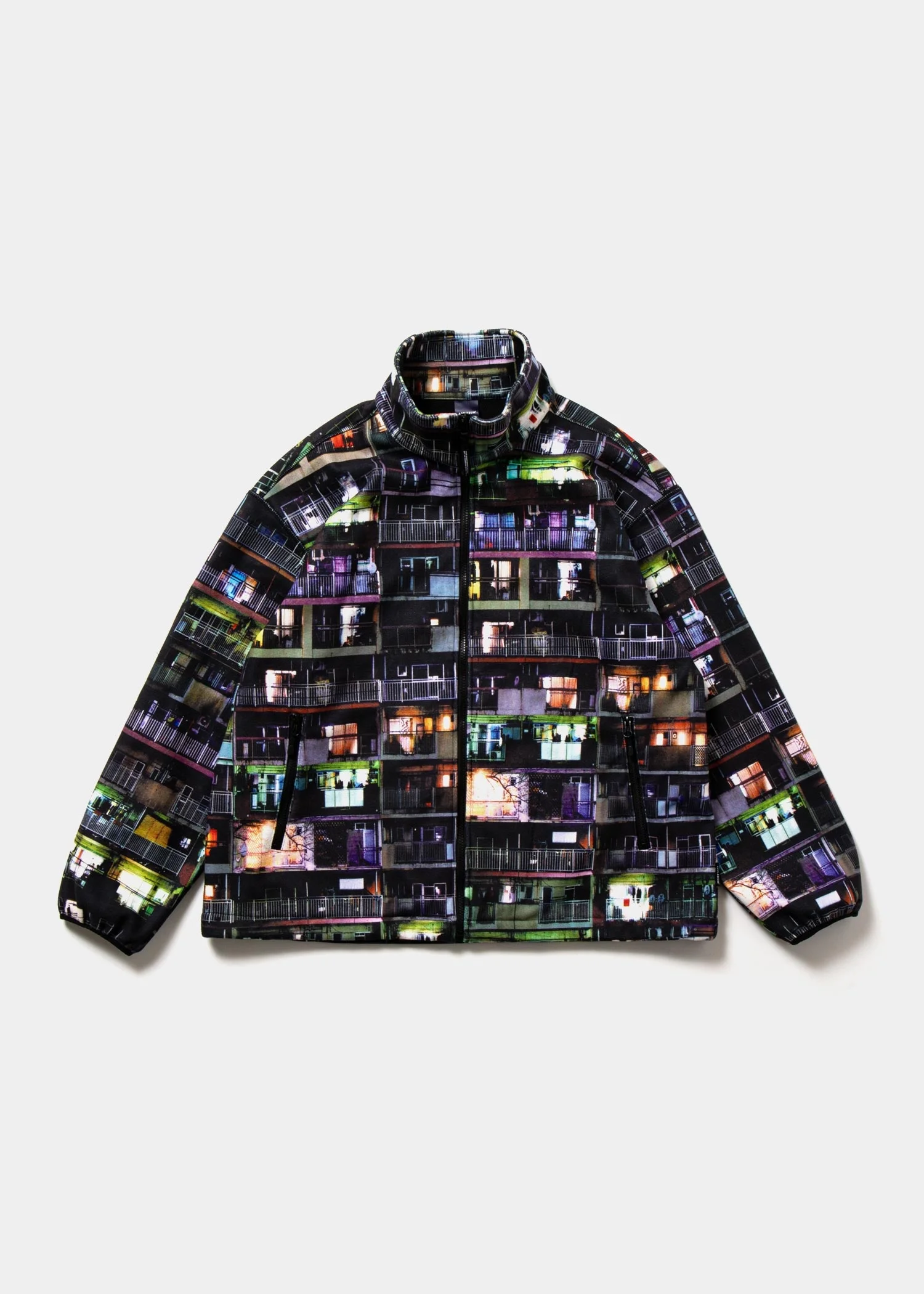 APPLEBUM 東京コラージュ フリースジャケット 総柄 メンズ ポリエステル ストリート HIPHOP 秋冬 正面