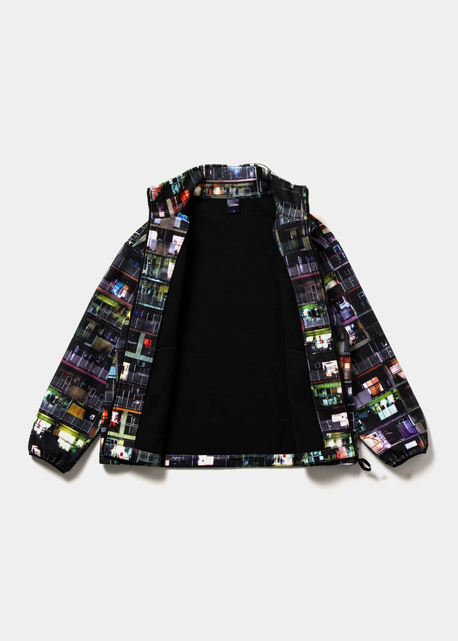 APPLEBUM 東京コラージュ フリースジャケット 総柄 メンズ ポリエステル ストリート HIPHOP 秋冬　正面　