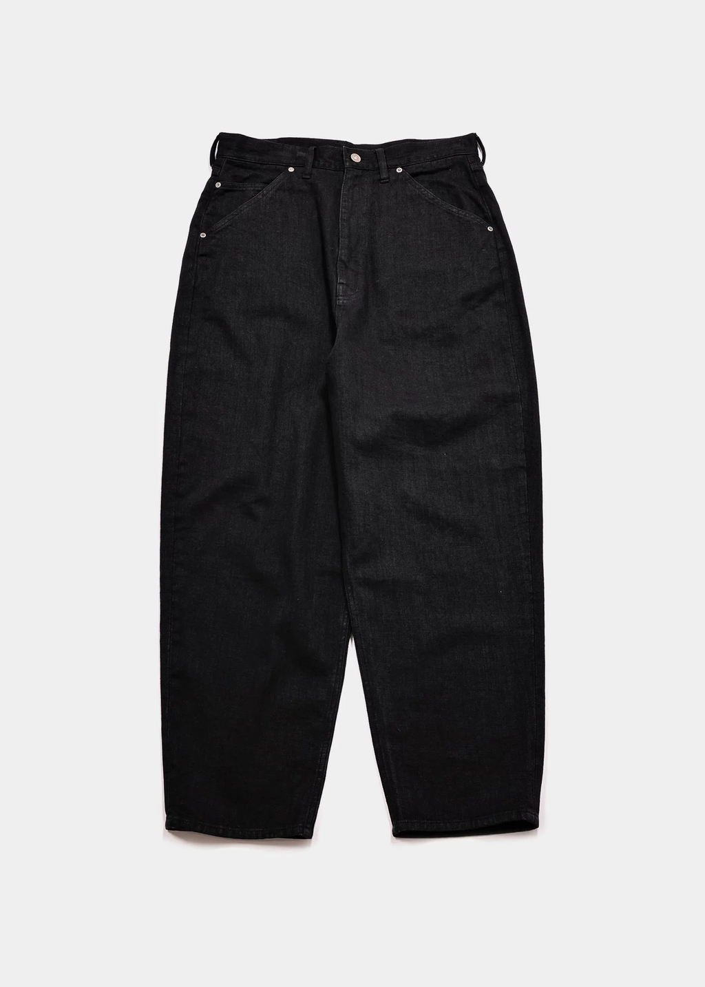 APPLEBUM Selena ワイドテーパード デニムパンツ メンズ 12oz ストレッチ ジーンズ ブラック　正面