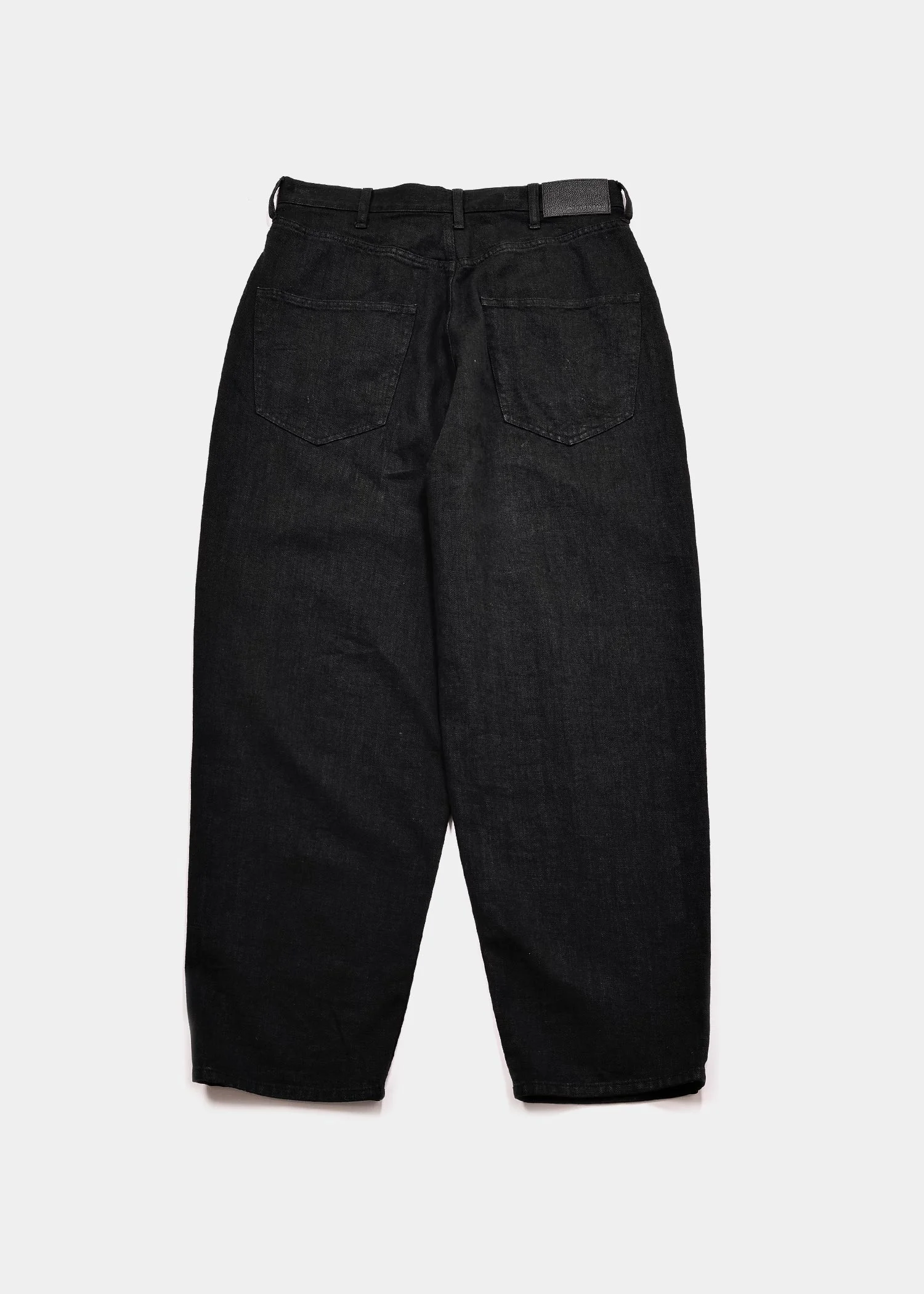 APPLEBUM Selena ワイドテーパード デニムパンツ メンズ 12oz ストレッチ ジーンズ　ブラック　バック