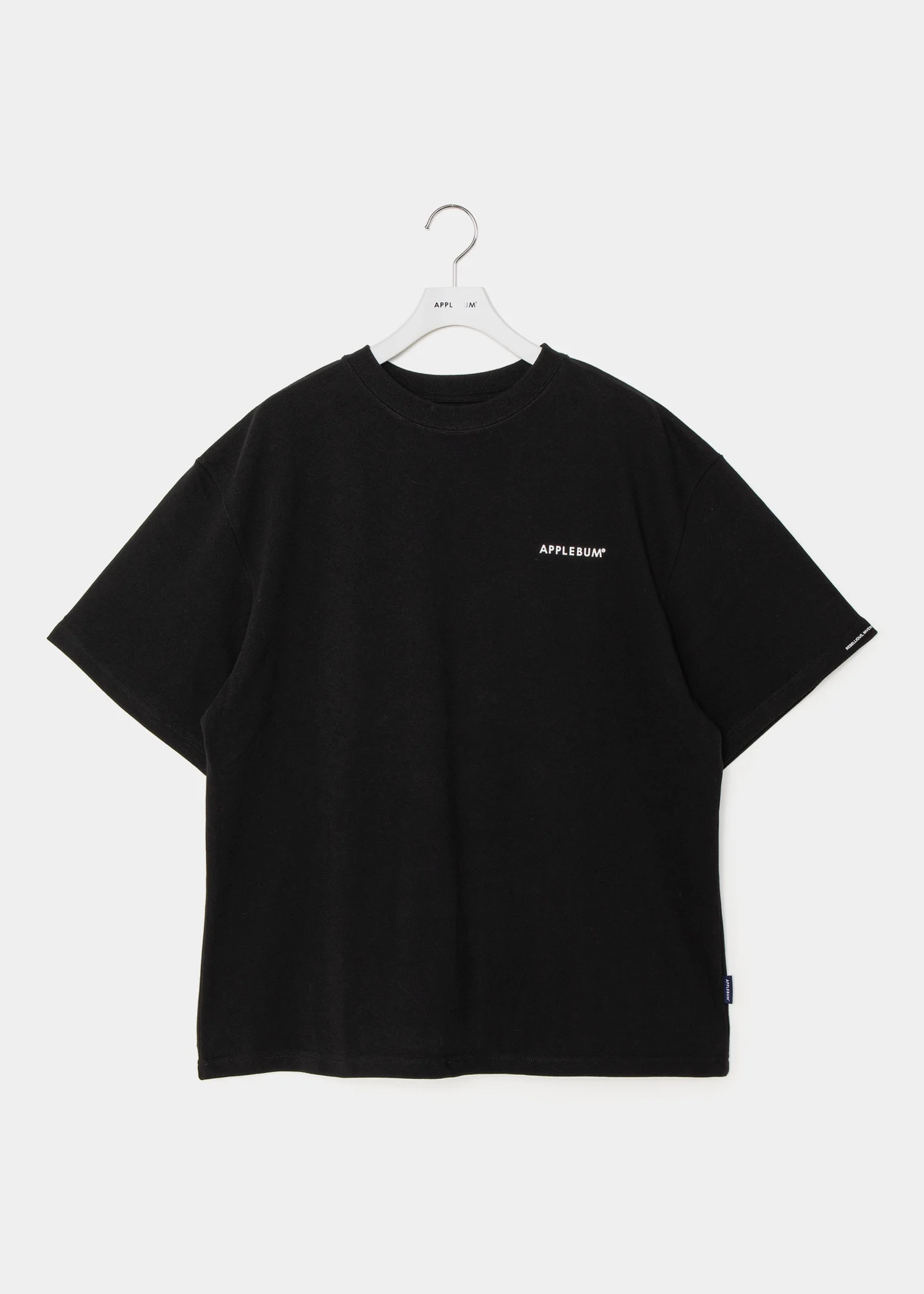 APPLEBUM Standard Products ロゴTシャツ メンズ 12oz ヘビーウェイト コットン 半袖Tシャツ　ブラック　正面
