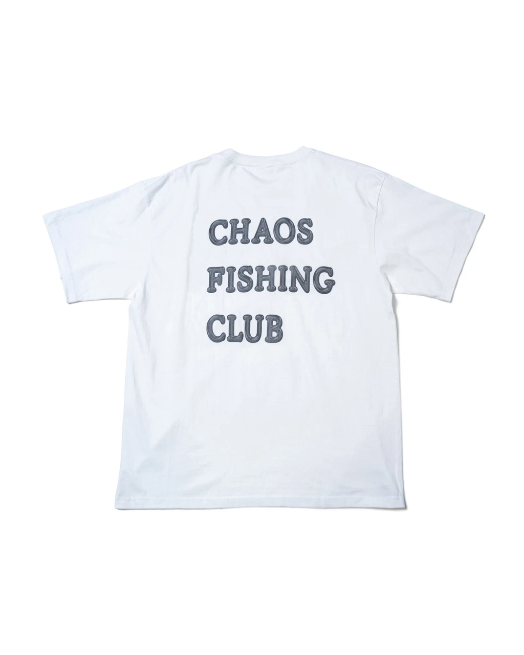 CHAOS FISHING CLUB ロゴTシャツ メンズ バックプリント 6.2oz コットン 半袖 ホワイト　バック