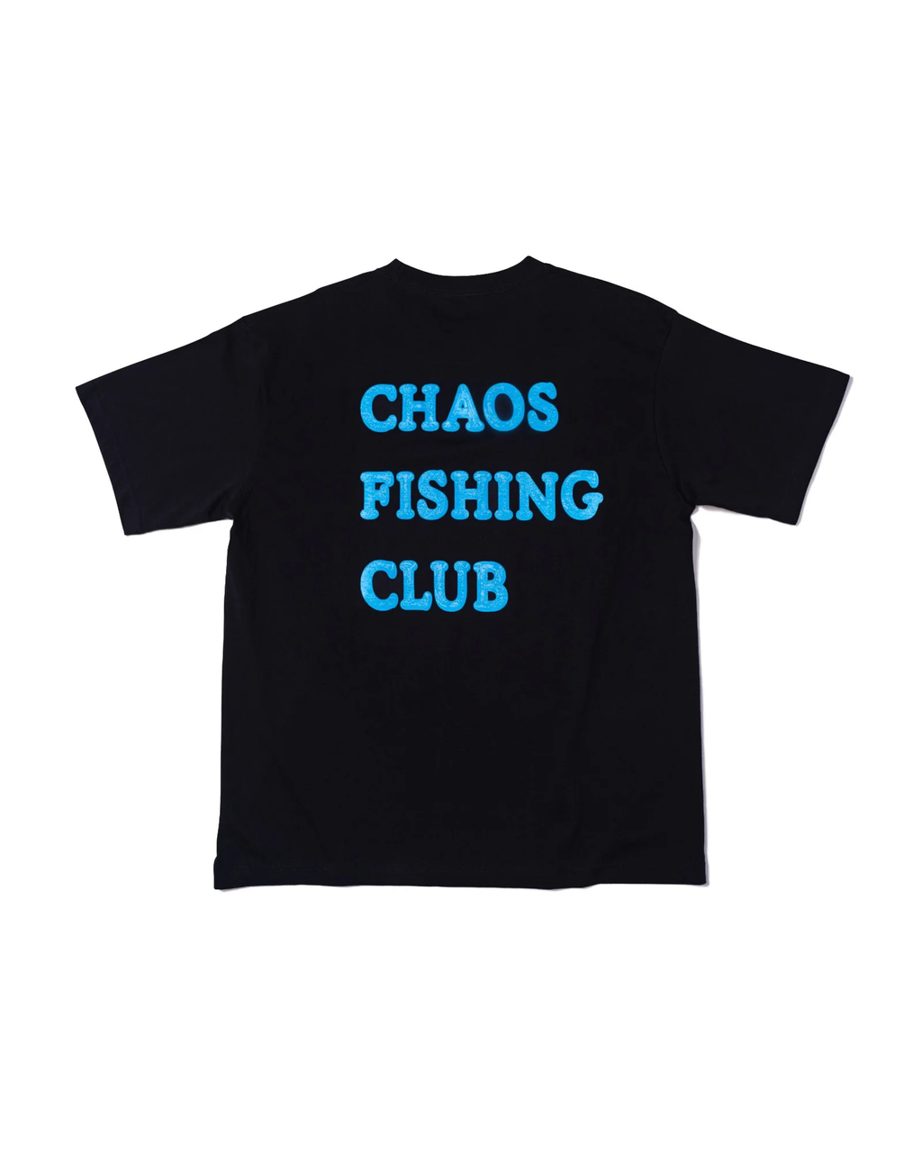 CHAOS FISHING CLUB ロゴTシャツ メンズ バックプリント 6.2oz コットン 半袖 ブラック　バック