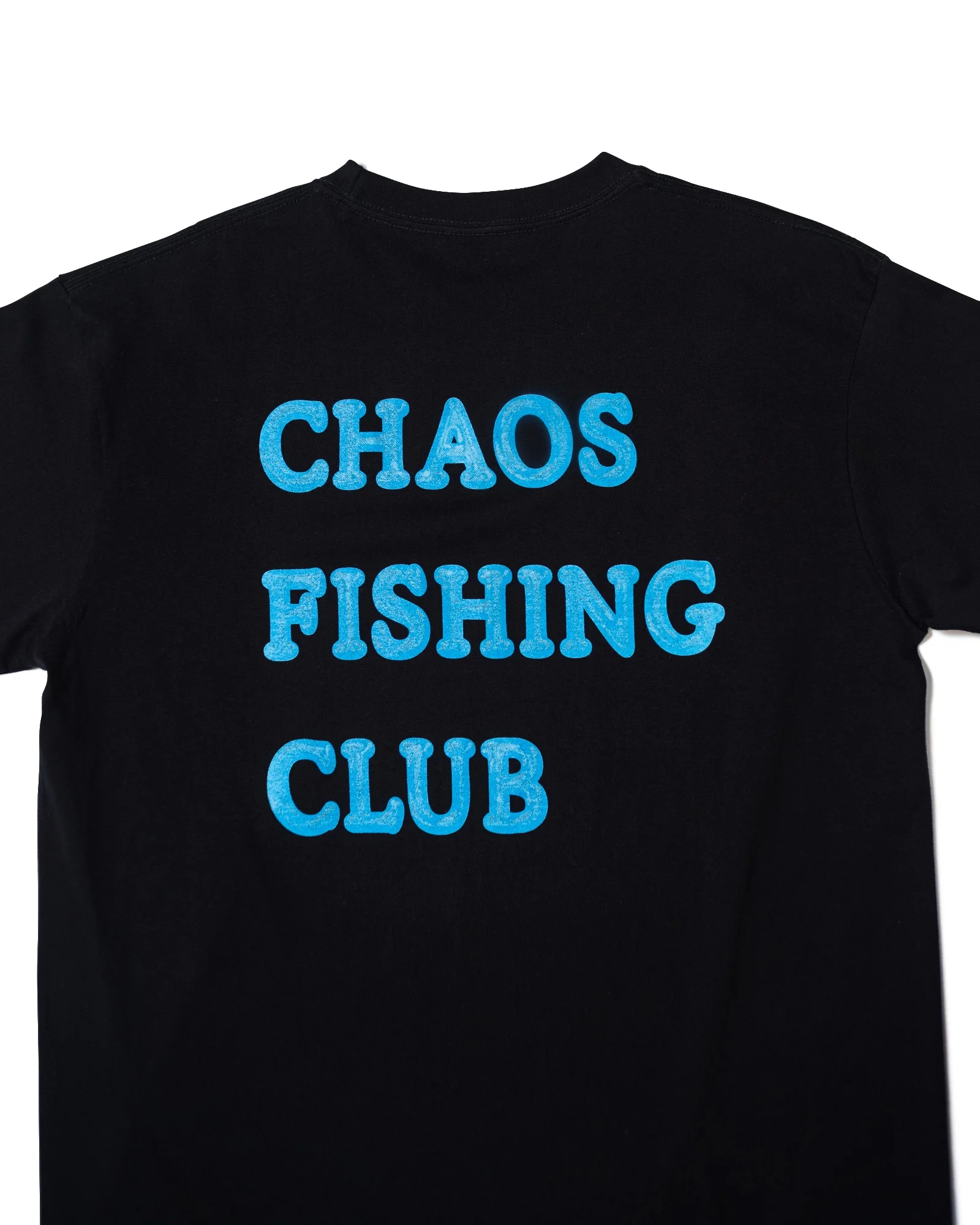 CHAOS FISHING CLUB ロゴTシャツ メンズ バックプリント 6.2oz コットン 半袖 ブラック　バック　ロゴ