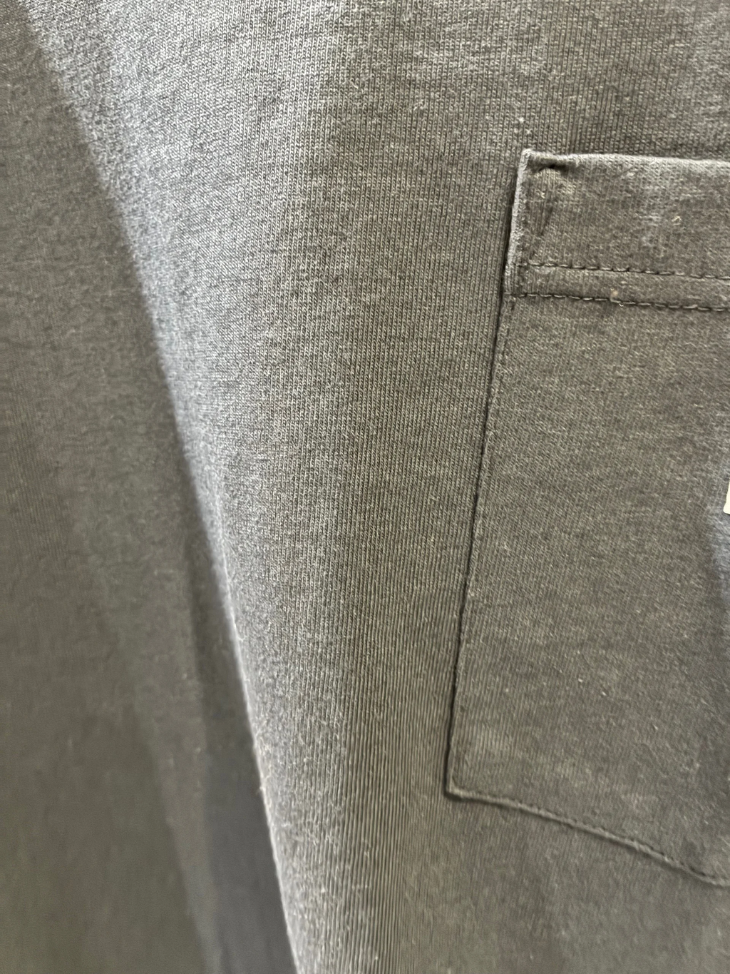 Carhartt ポケットTシャツ メンズ ヘビーウェイト ルーズフィット 半袖Tシャツ　ネイビー　生地　拡大