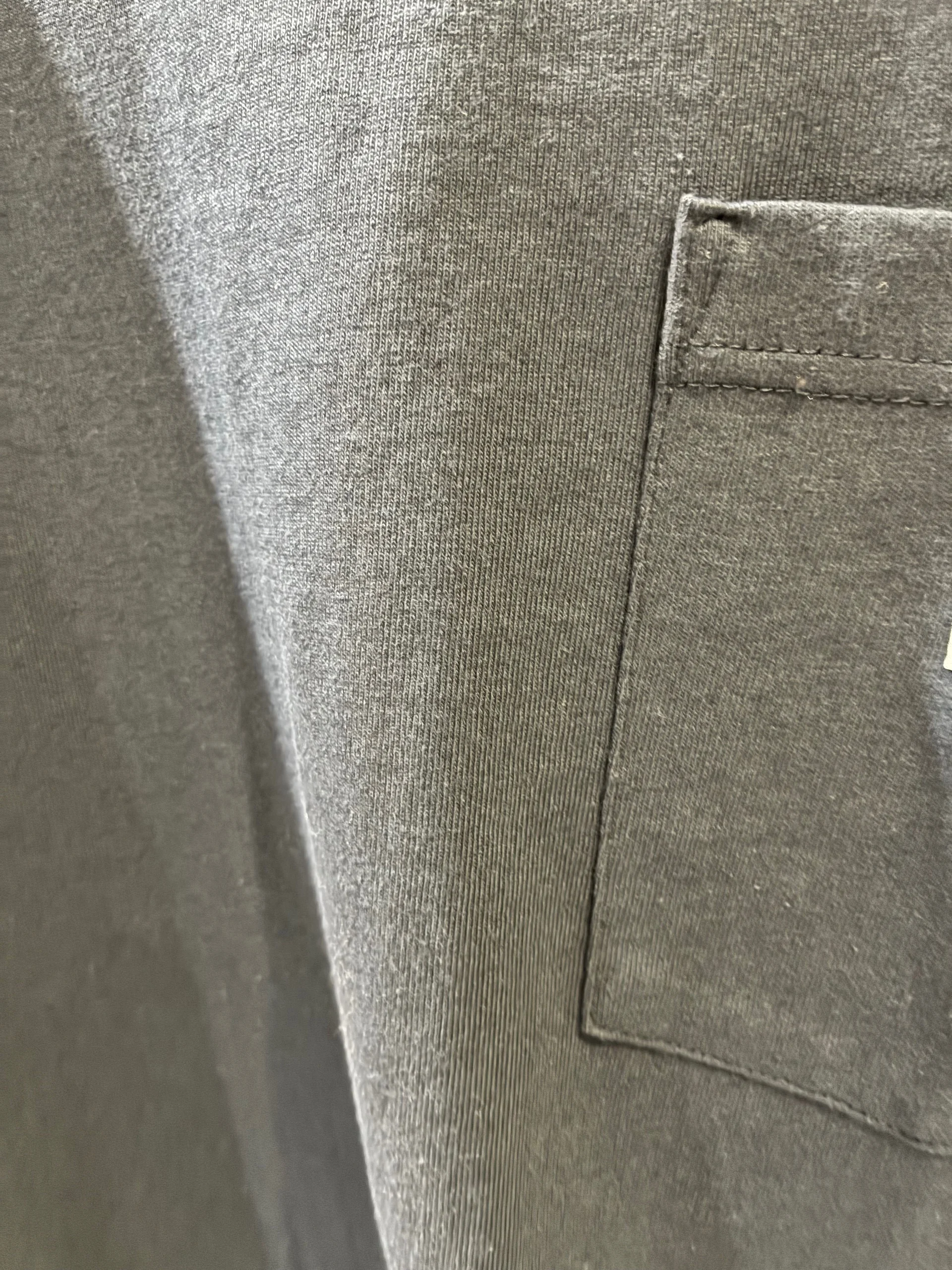 Carhartt ポケットTシャツ メンズ ヘビーウェイト ルーズフィット 半袖Tシャツ　ネイビー　生地　拡大