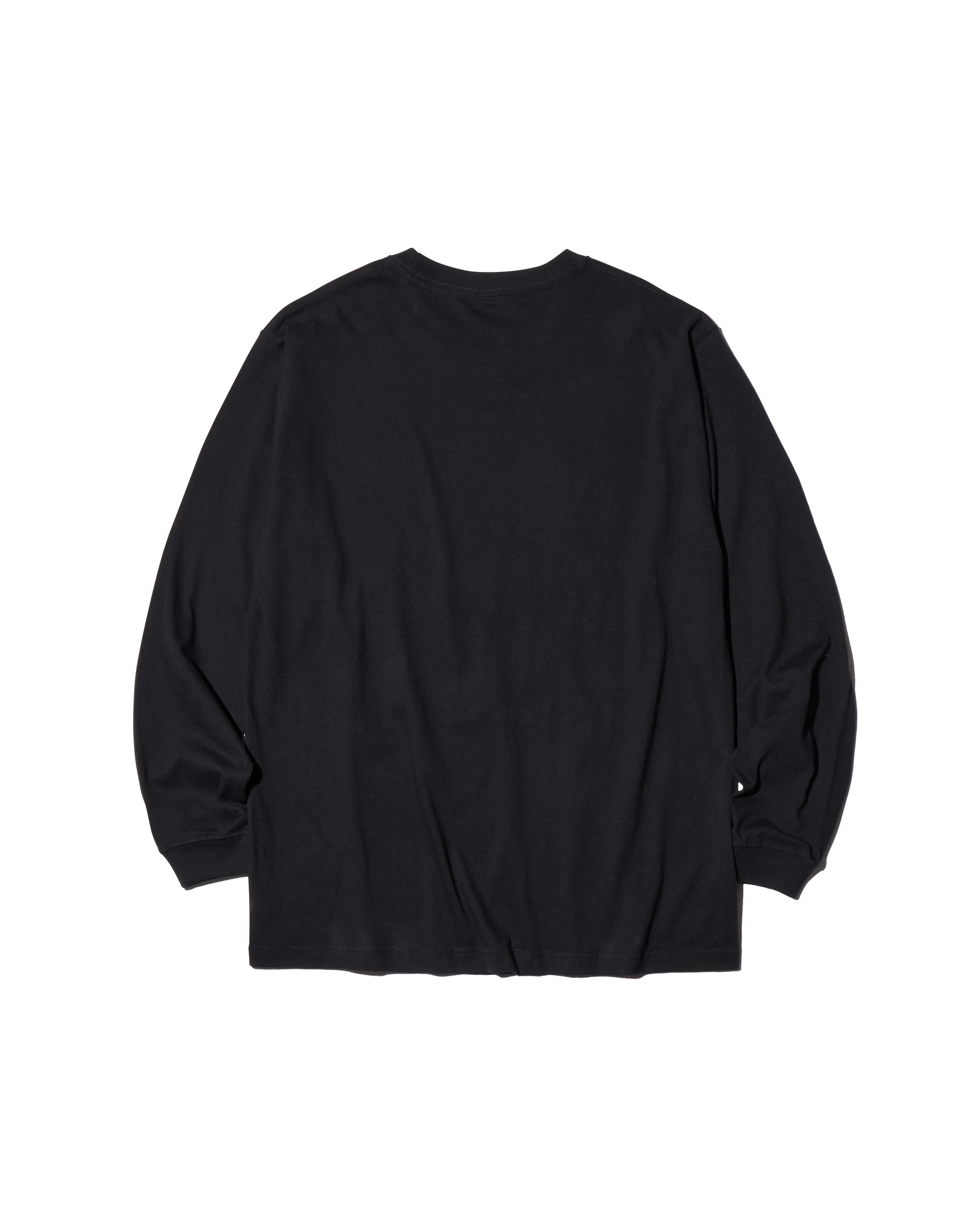 ワーム グラフィック ロングスリーブTシャツ メンズ ストリート フィッシング ロンT ブラック　背面