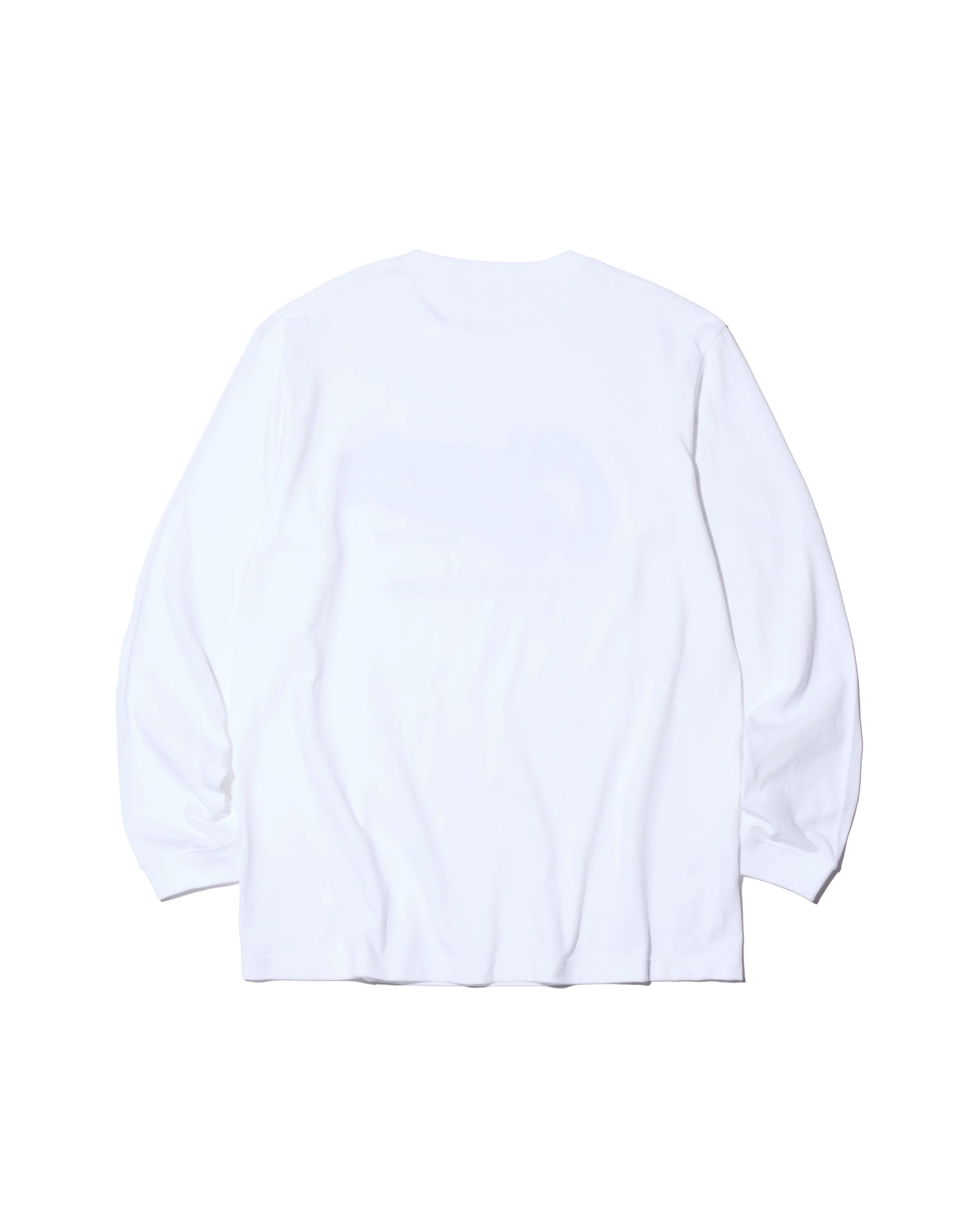 ワーム グラフィック ロングスリーブTシャツ メンズ ストリート フィッシング ロンT ホワイト 背面