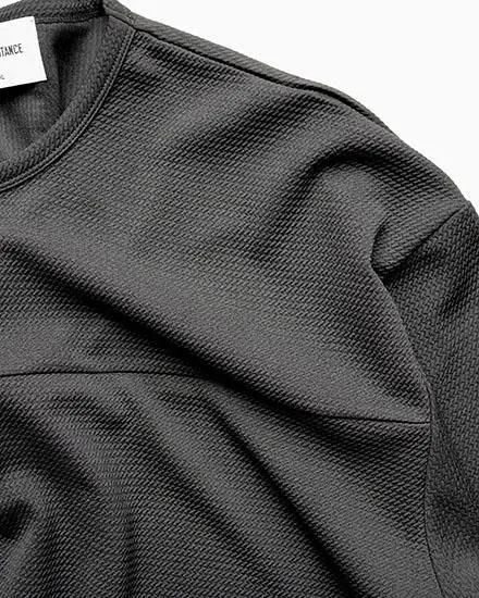 FAKIE STANCE ワッフルTシャツ メンズ ビッグシルエット 半袖 ストリート ブラック　胸元
