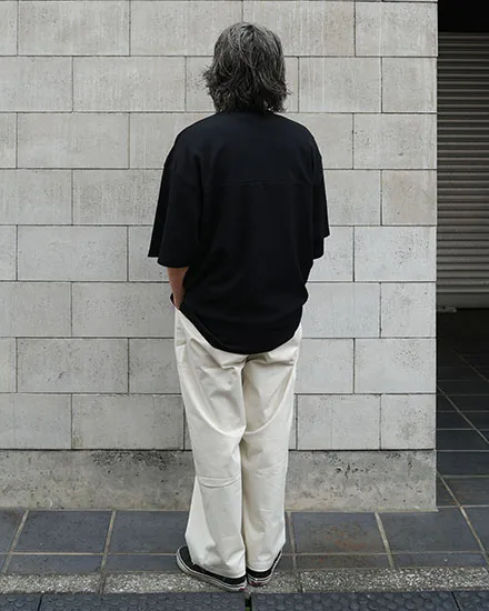 FAKIE STANCE ワッフルTシャツ メンズ ビッグシルエット 半袖 ストリート ブラック　着用イメージ
