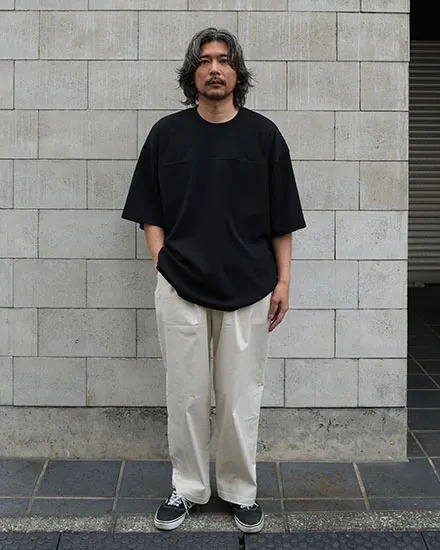 FAKIE STANCE ワッフルTシャツ メンズ ビッグシルエット 半袖 ストリート ブラック　着用イメージ