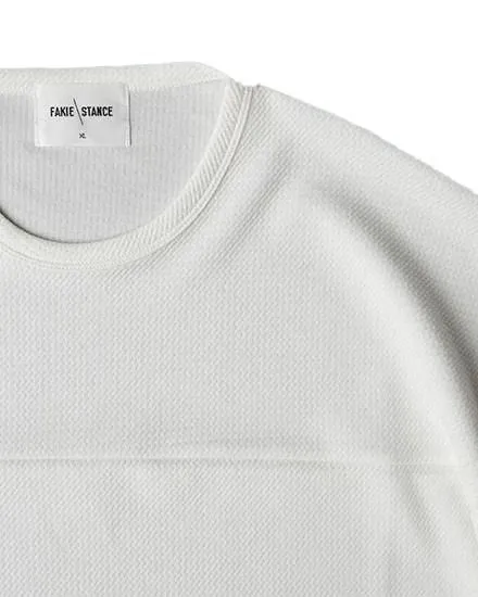 FAKIE STANCE ワッフルTシャツ メンズ ビッグシルエット 半袖 ストリート ホワイト　胸元