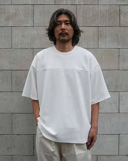 FAKIE STANCE ワッフルTシャツ メンズ ビッグシルエット 半袖 ストリート ホワイト　着用イメージ