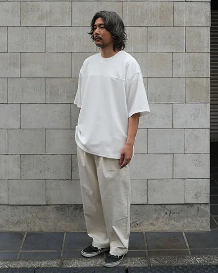 FAKIE STANCE ワッフルTシャツ メンズ ビッグシルエット 半袖 ストリート ホワイト　着用イメージ