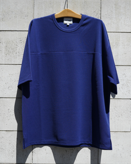 FAKIE STANCE ワッフルTシャツ メンズ ビッグシルエット 半袖 ストリート ネイビー　正面

