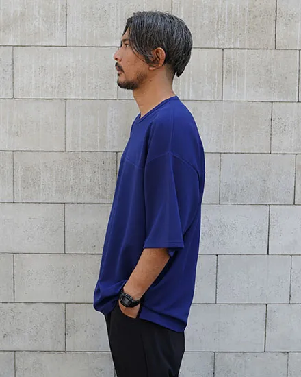 FAKIE STANCE ワッフルTシャツ メンズ ビッグシルエット 半袖 ストリート ネイビー　着用いめ着用イメージ