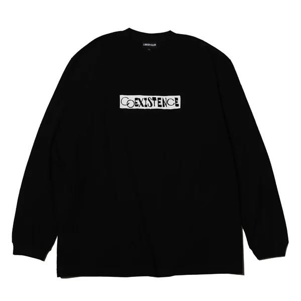 MASATO MAEKAWA LUNKER KILLER COEXISTENCE ロングスリーブTシャツ オーバーサイズ 綿100％ メンズ グラフィック ロンT　ブラック　正面