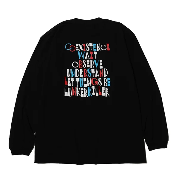 MASATO MAEKAWA LUNKER KILLER COEXISTENCE ロングスリーブTシャツ オーバーサイズ 綿100％ メンズ グラフィック ロンT　背中