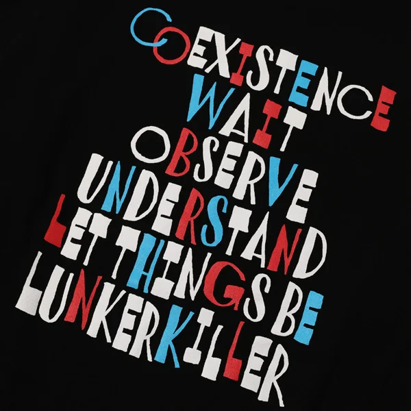 MASATO MAEKAWA LUNKER KILLER COEXISTENCE ロングスリーブTシャツ オーバーサイズ 綿100％ メンズ グラフィック ロンT　ブラック　背面