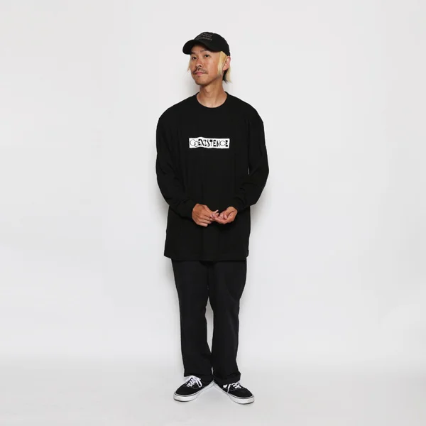 MASATO MAEKAWA LUNKER KILLER COEXISTENCE ロングスリーブTシャツ オーバーサイズ 綿100％ メンズ グラフィック ロンT　正面　着用イメージ