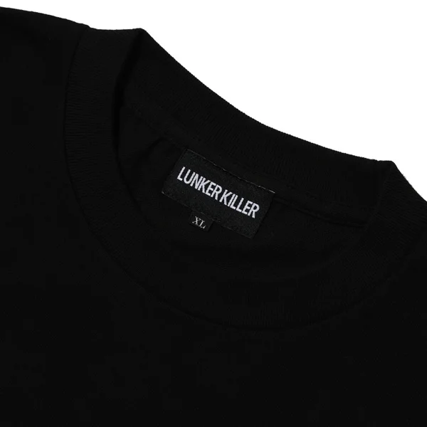 LUNKER KILLER MASATO MAEKAWA COEXISTENCE オーバーサイズ ロングスリーブTシャツ メンズ グラフィック ロンT 首元　拡大画像