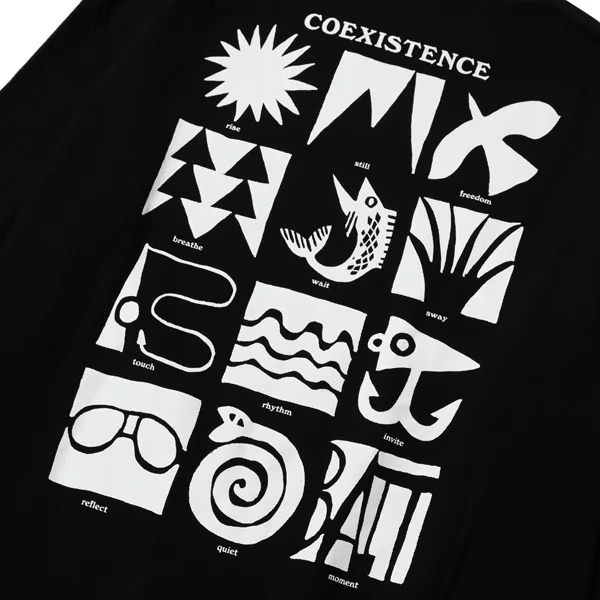 LUNKER KILLER MASATO MAEKAWA COEXISTENCE オーバーサイズ ロングスリーブTシャツ メンズ グラフィック ロンT　背面拡大画像