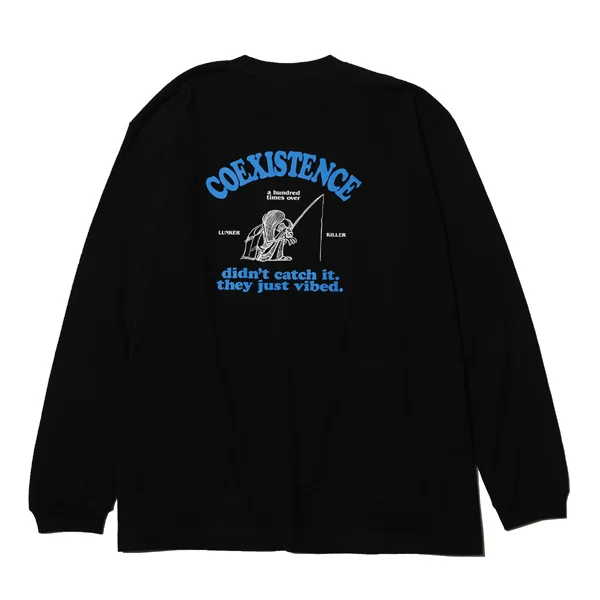 LUNKER KILLER MASATO MAEKAWA COEXISTENCE オーバーサイズ ロングスリーブTシャツ メンズ グラフィック ロンT　背中画像