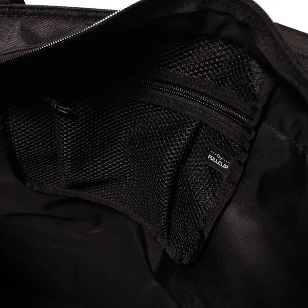 FULLCLIP コラボ 2WAY トートバッグ 日本製 大容量 ショルダーバッグ RENU リサイクルポリエステル ブラック　内部　メッシュポケット画像