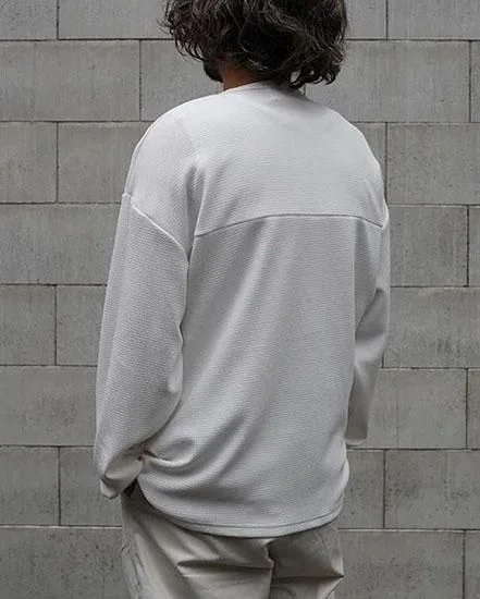 FAKIE STANCE Hockey Tee ロングスリーブ ワッフル ビッグシルエット ロンT メンズ ホワイト　着用イメージ　背中