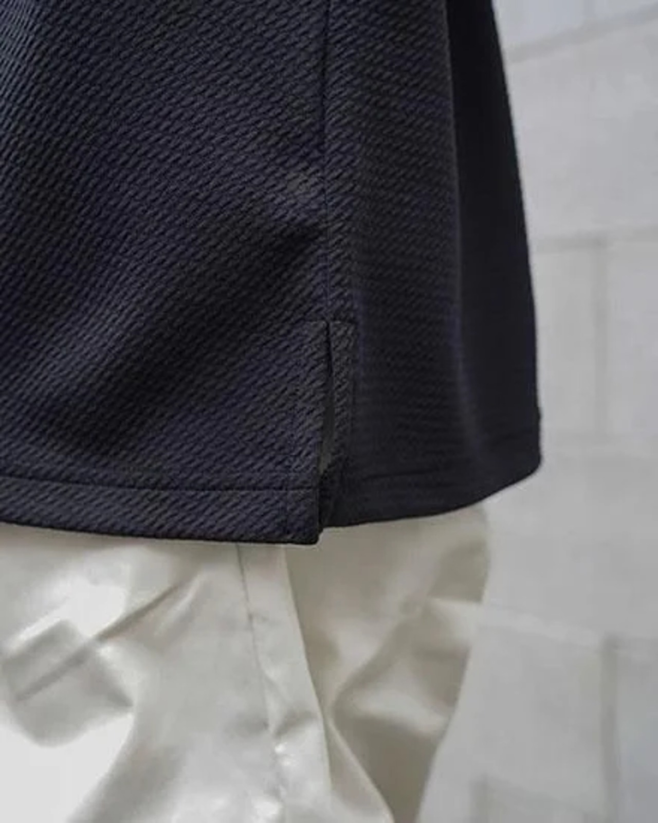 FAKIE STANCE Hockey Tee ロングスリーブ ワッフル ビッグシルエット ロンT メンズ ブラック　着用イメージ　丈 拡大