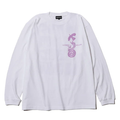 LUNKER KILLER MASATO MAEKAWA COEXISTENCE オーバーサイズ ロングスリーブTシャツ メンズ グラフィック ロンT ホワイト　正面画像