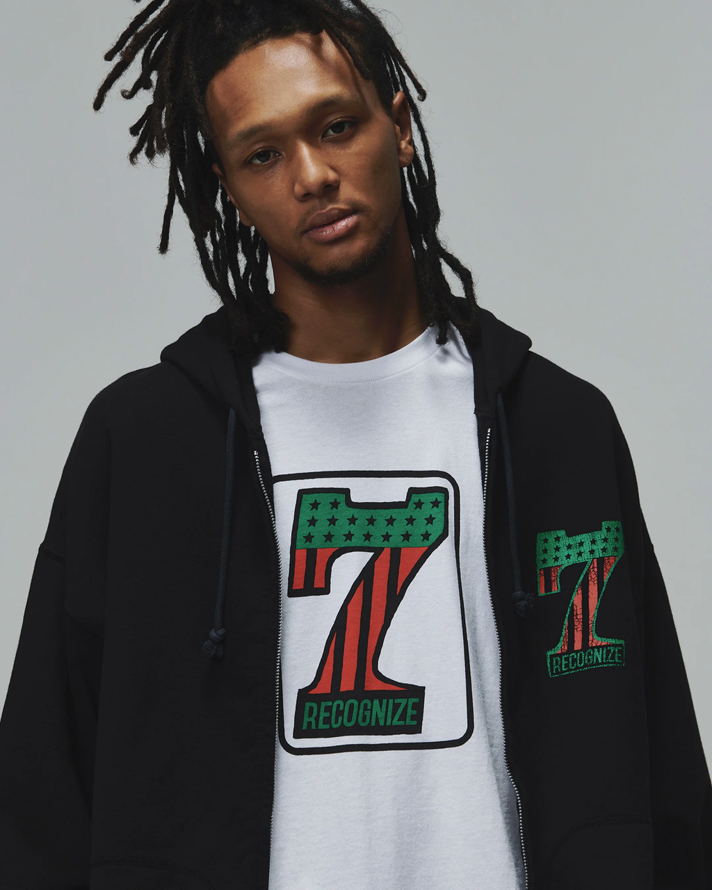 RECOGNIZE ( レコグナイズ ) /  7 Vinyl Zip Hoodie ( 7ヴァイナル ジップ フーディー )