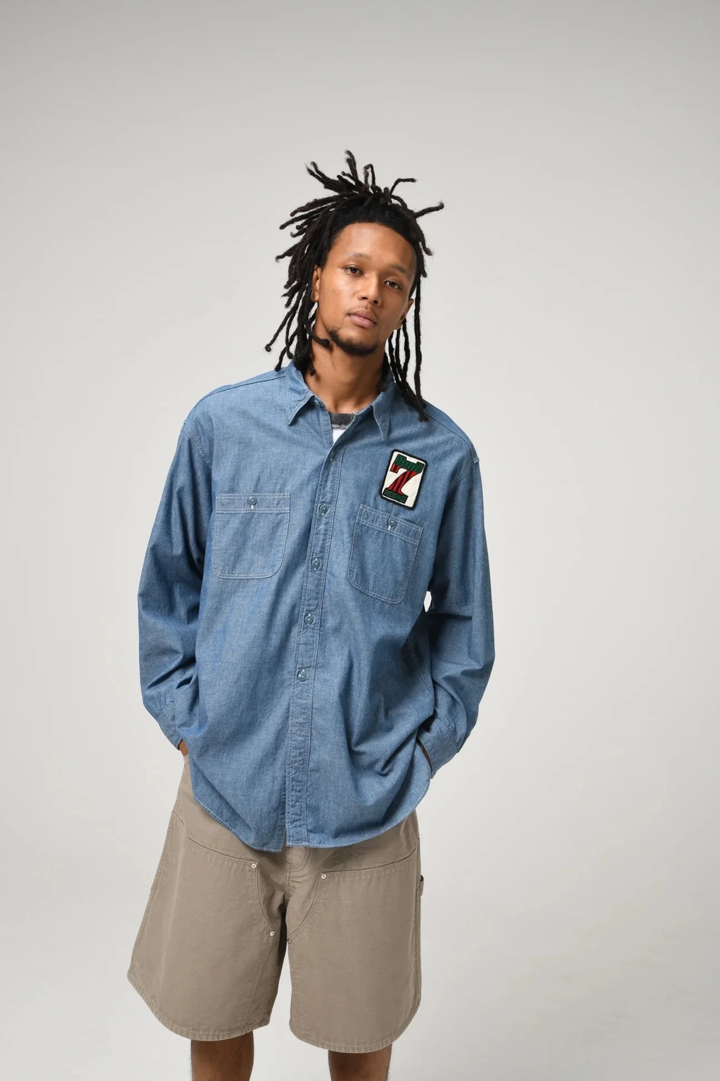 RECOGNIZE (レコグナイズ ) / 7 Vinyl Chambray Shirt (7ヴァイナル シャンブレー シャツ) /  Indigo (インディゴ)