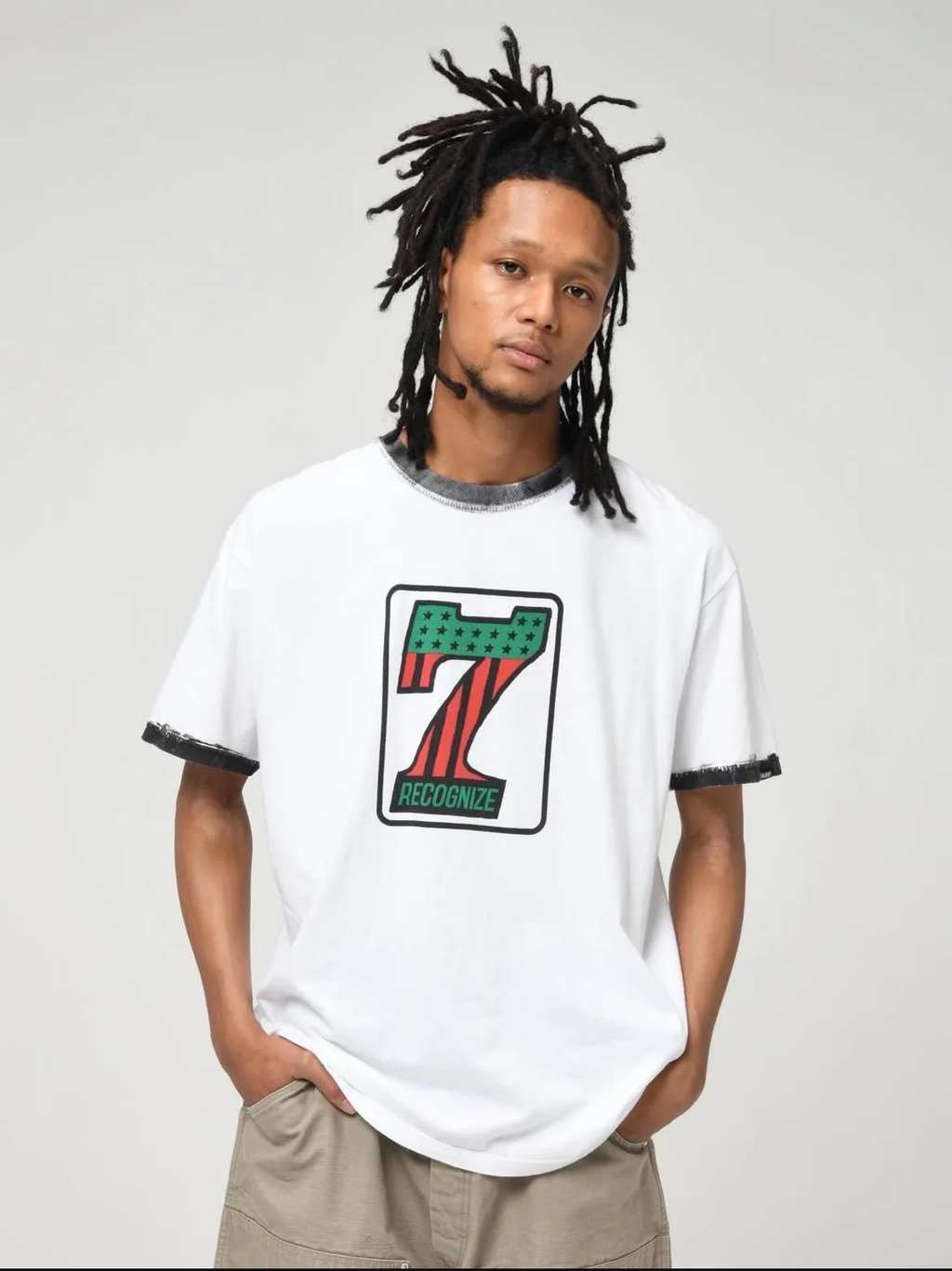 RECOGNIZE × BOW WOW ( レコグナイズ ×  バウワウ ) / # 7 VINYL TRIM TEE ( セブン ヴァイナル トリム ティー )