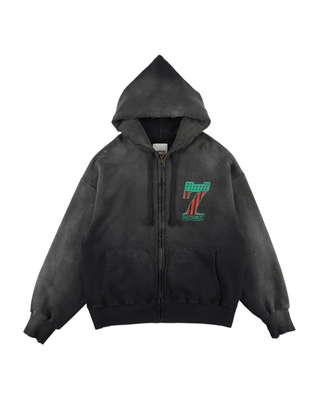 RECOGNIZE X BOW WOW ( レコグナイズ X バウワウ ) / 7Vinyl Zip Hoodie ( 7 ヴァイナリー ジップ フーディー ）/ Aged Black (エイジド ブラック）