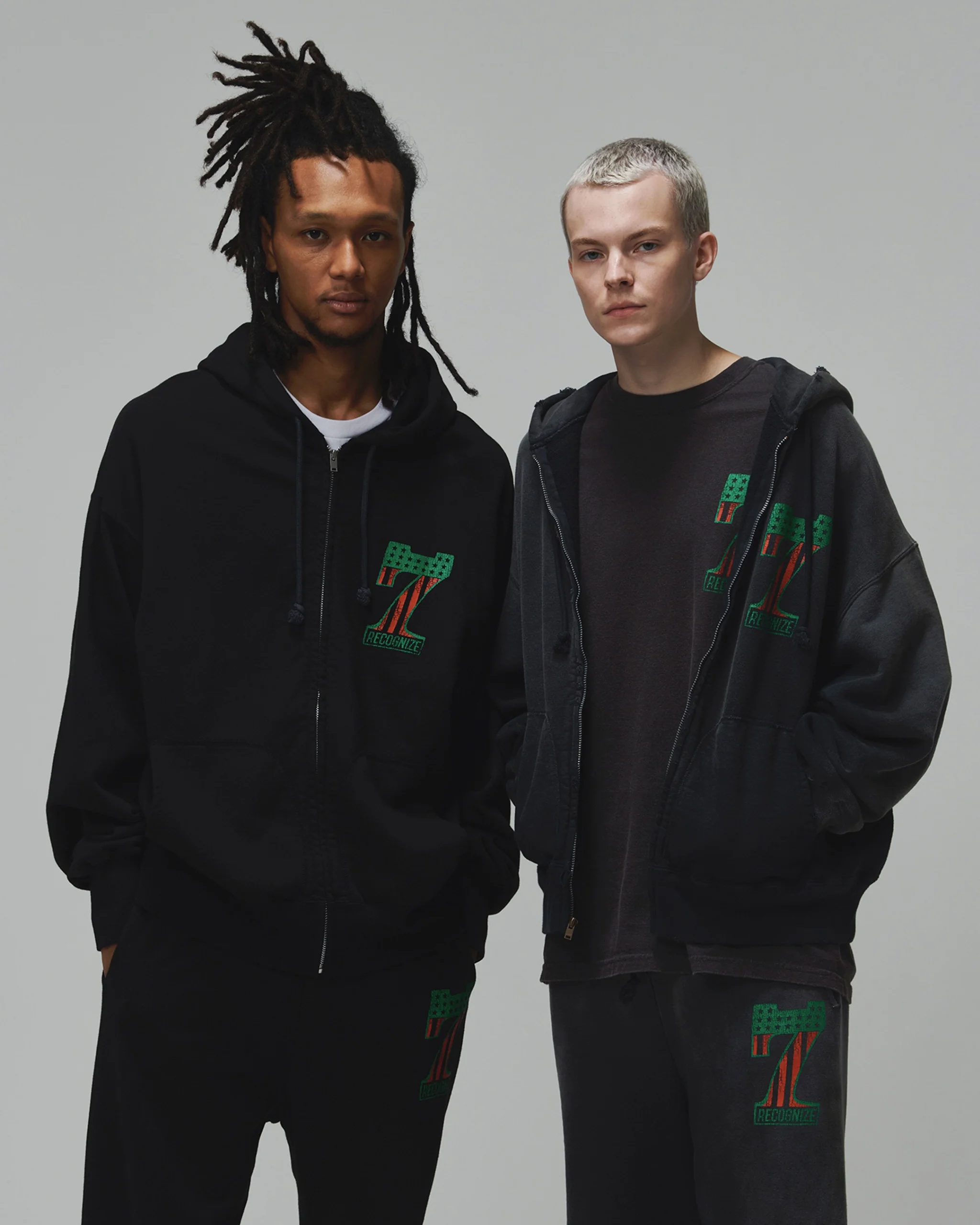 RECOGNIZE X BOW WOW ( レコグナイズ X バウワウ ) / 7Vinyl Zip Hoodie ( 7 ヴァイナリー ジップ フーディー ）/ Aged Black (エイジド ブラック）