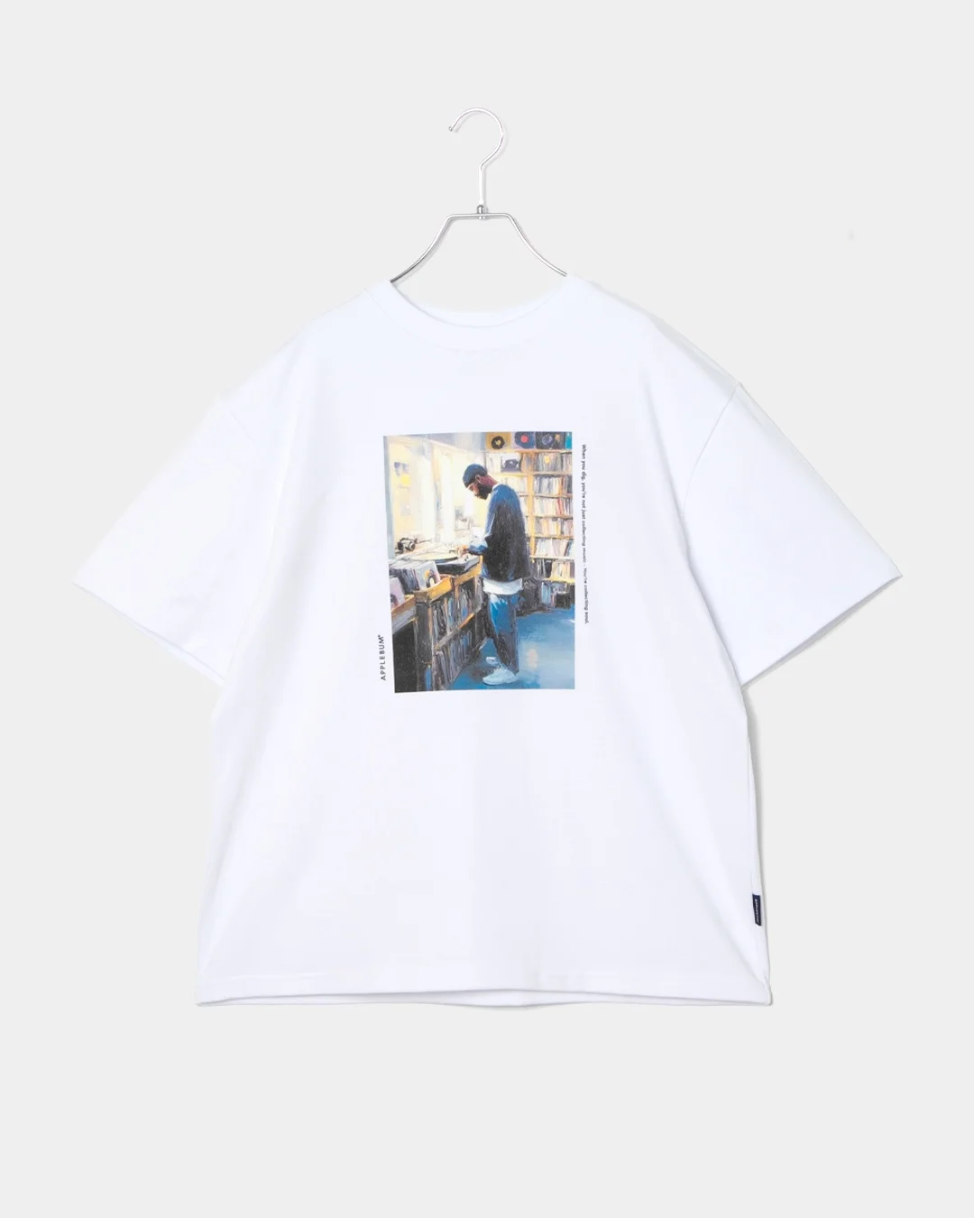 APPLEBUM レコードディグ グラフィックTシャツ 12oz ヘビーウェイト メンズ DJ ヒップホップ ストリート　ホワイト　正面